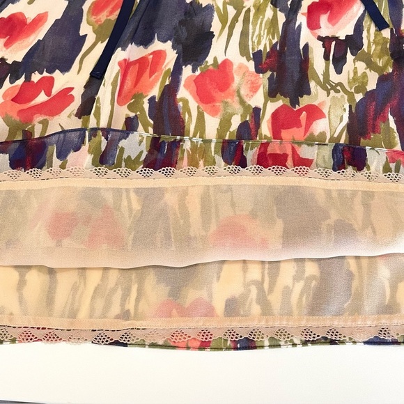 Anthropologie Moulinette Soeurs Pond Reflections Silk Dress Boho Chic 8 Medium - Picture 10 of 14